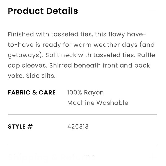 LOFT NWT L XL Flutter Sleeve Split Neck Tassel Top in Black - Picture 7 of 9